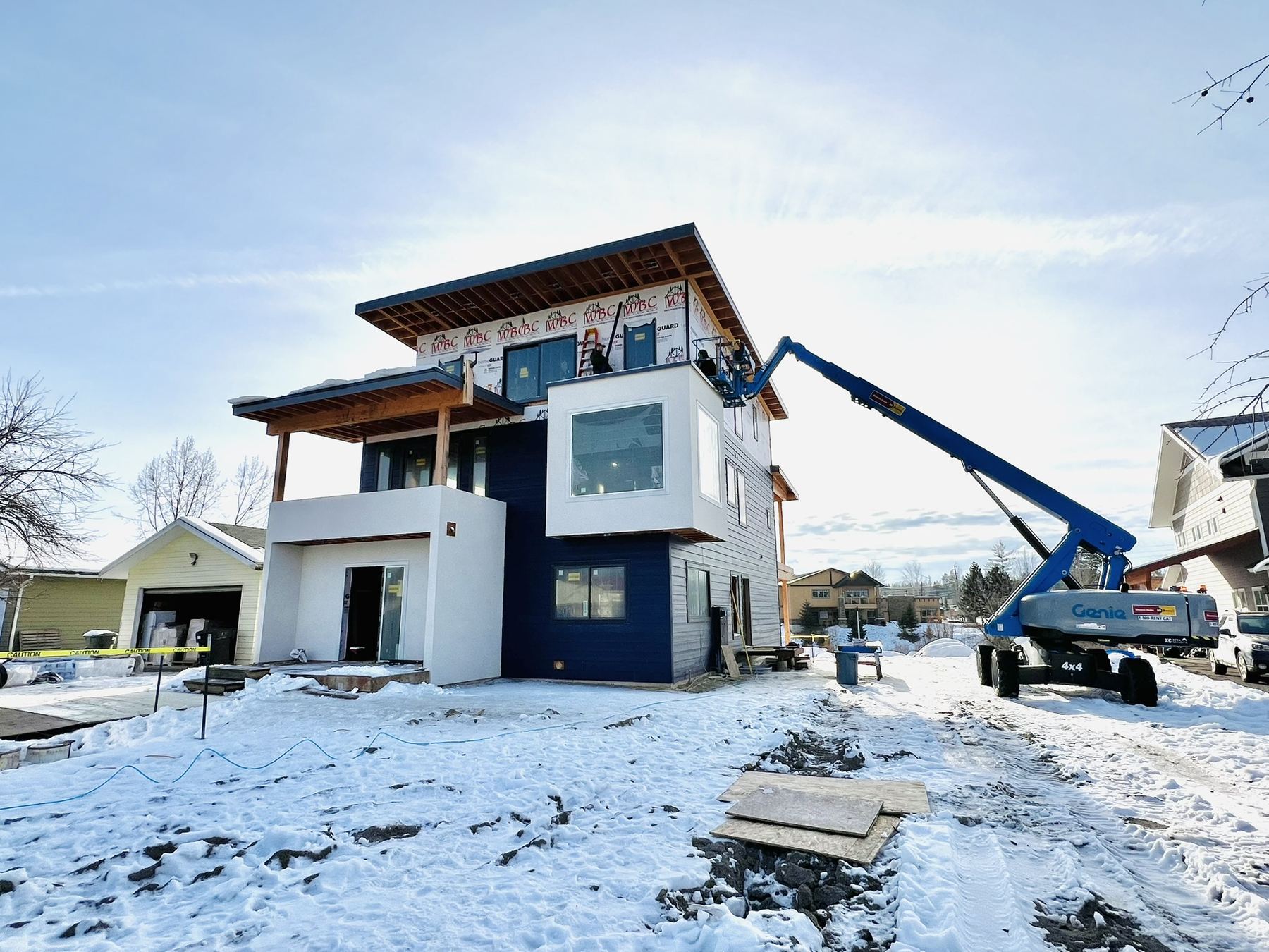 New home under construction in Whitefish, MT